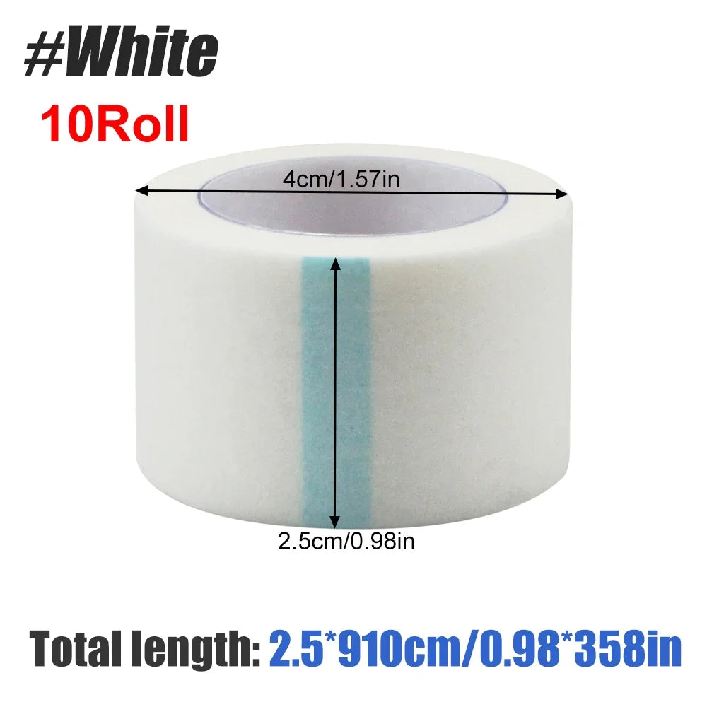 10Rolls Micropore Tape, Breathable Paper Tape, Latex-Free Paper Surgical Tape, Individually Boxed Paper Bandage Tape Rolls