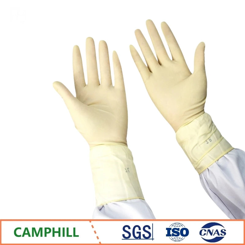 Wholesale 11-inch disposable sterilized latex gloves Sterile rooms, Food industry, Laboratory powder-free pitted surface gloves
