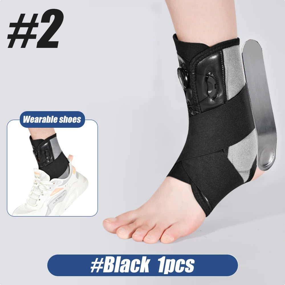 1Pcs Ankle Support Brace for Women and Men Sprained Ankle with Stabilizers, Adjustable Knob Ankle Brace for Plantar Fasciitis