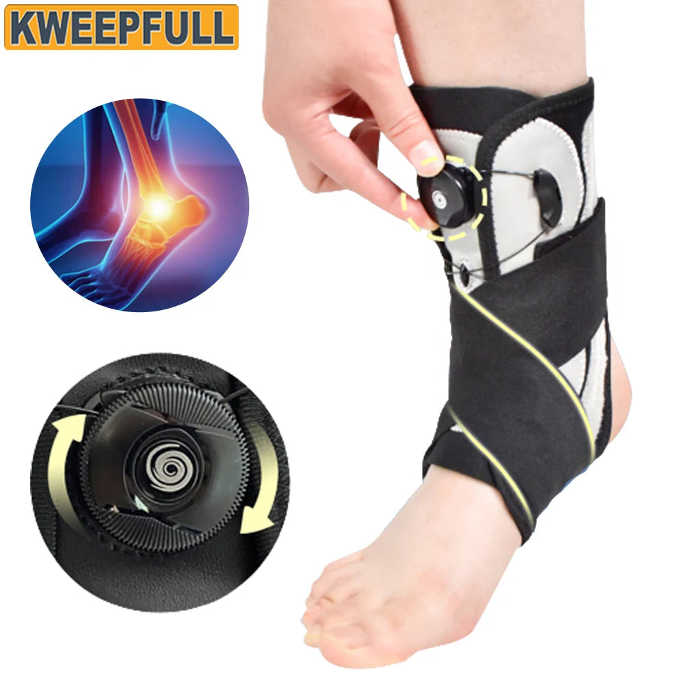 1Pcs Ankle Support Brace for Women and Men Sprained Ankle with Stabilizers, Adjustable Knob Ankle Brace for Plantar Fasciitis