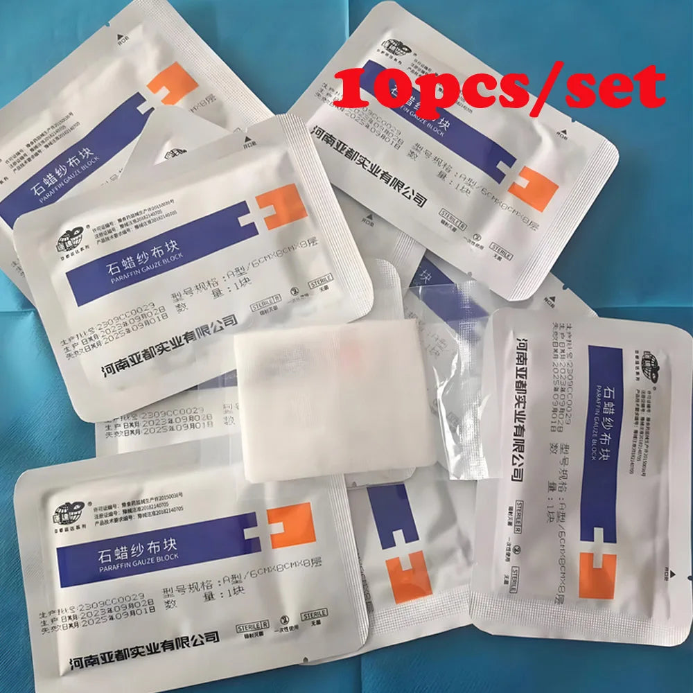 10Pcs Medical Petrolatum Gauze Sterilization Treatment Does Not Irritate Prevents Dry Skin And Promotes Wound Healing
