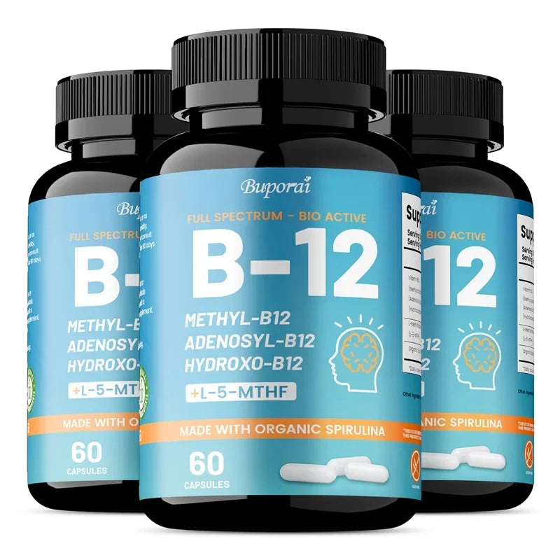 Vitamin B12 - Supports Energy Metabolism, Nervous System, Cell Health, Heart, Immunity and Red Blood Cell Formation