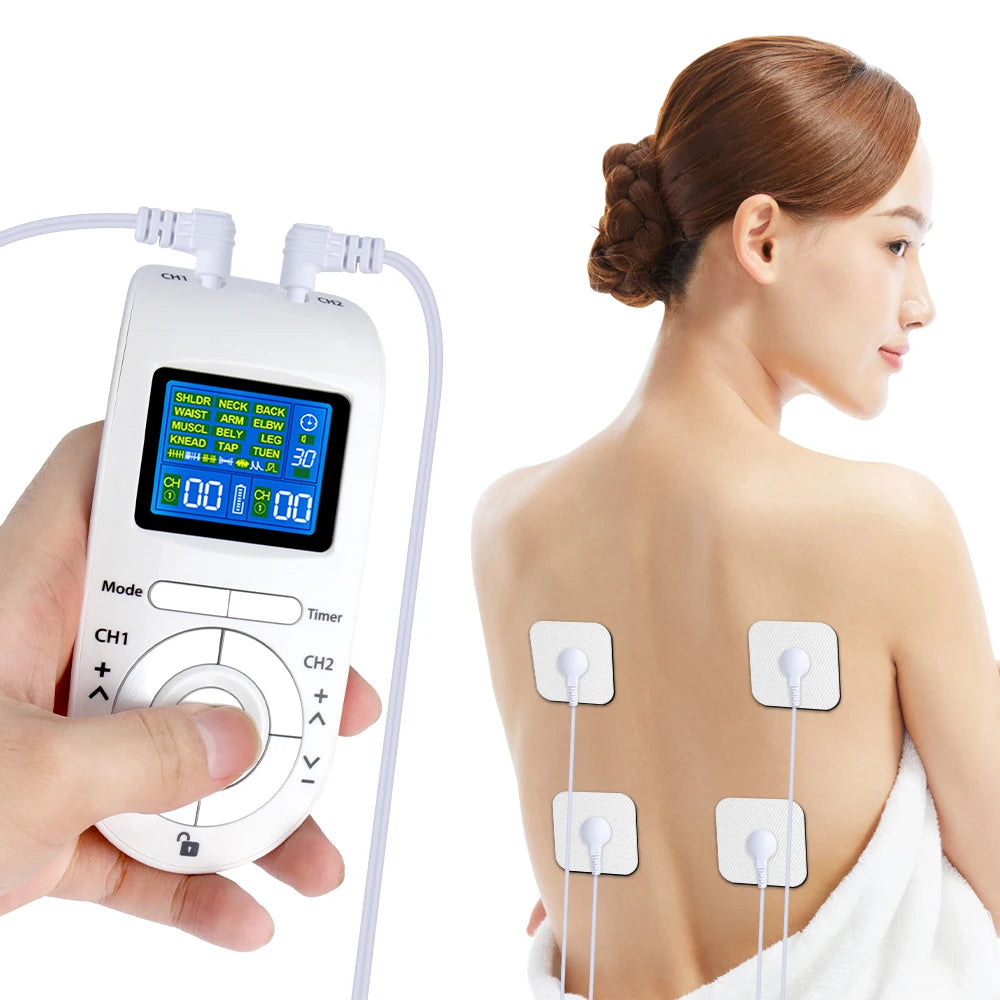 Tens Muscle Stimulator 12-Mode Electric EMS Acupuncture Body Massage Digital Therapy Machine Electrostimulator