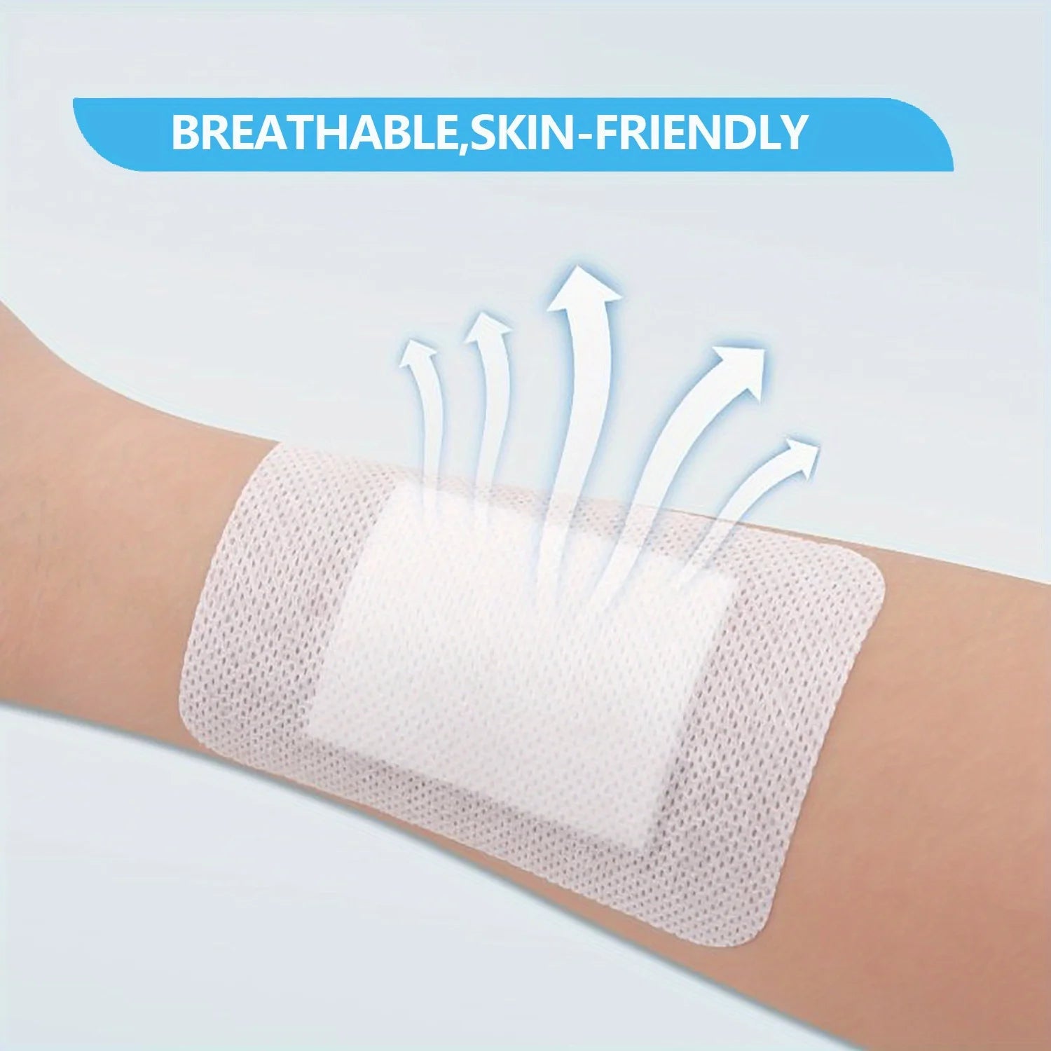 50pcs Large Size Hypoallergenic Non-woven Medical Adhesive Wound Dressing Band Aid Bandage Large Wound First Aid 6*7cm