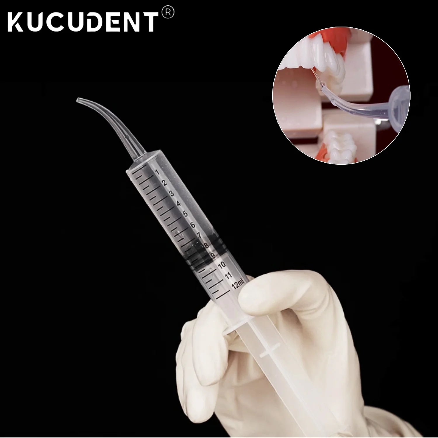 5pcs Dental Irrigation Syringe With Curved Tip 12ml Tip Diameter 1.9mm Disposable Impression Syringes for Dentist Use Oral Care