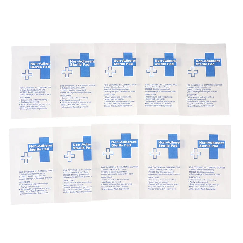 10Pcs Waterproof Gauze Pad Non-adherent Pad First Aid Kit Wound Dressing Tapes Sterile Medical Gauze Pad