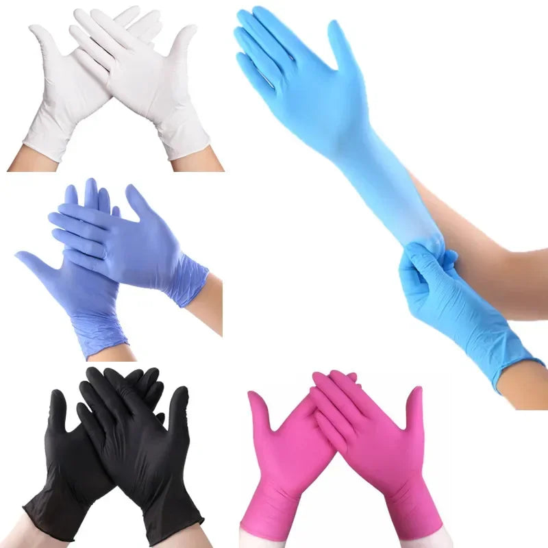 Disposable Blue Nitrile Rubber Gloves, 100pcs, Waterproof, Durable, Protective for Housework, Dishwashing and Kitchen Use