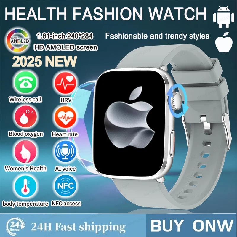2025 Fashion New For Xiaomi AI Diagnosis NFC Smart Watch Men Women Blood Pressure Heart Rate IP68 Waterproof Health Track watch