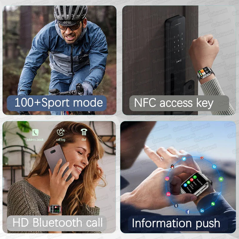 2025 AI Diagosis ECG Health Smart Watch Men Blood Pressure Lipid Uric Acid NFC Air Pump Airbag Health Smartwatches Women For IOS