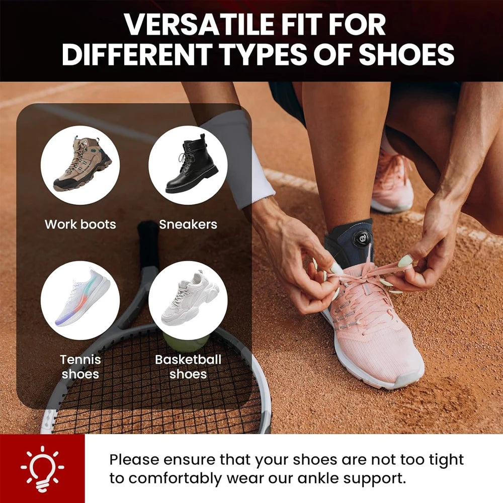 1PCS Ankle Brace for Men & Women,Adjustable Knob Maximum Metal Ankle Support Brace for Sprained Ankle,Achilles,Plantar Fasciitis