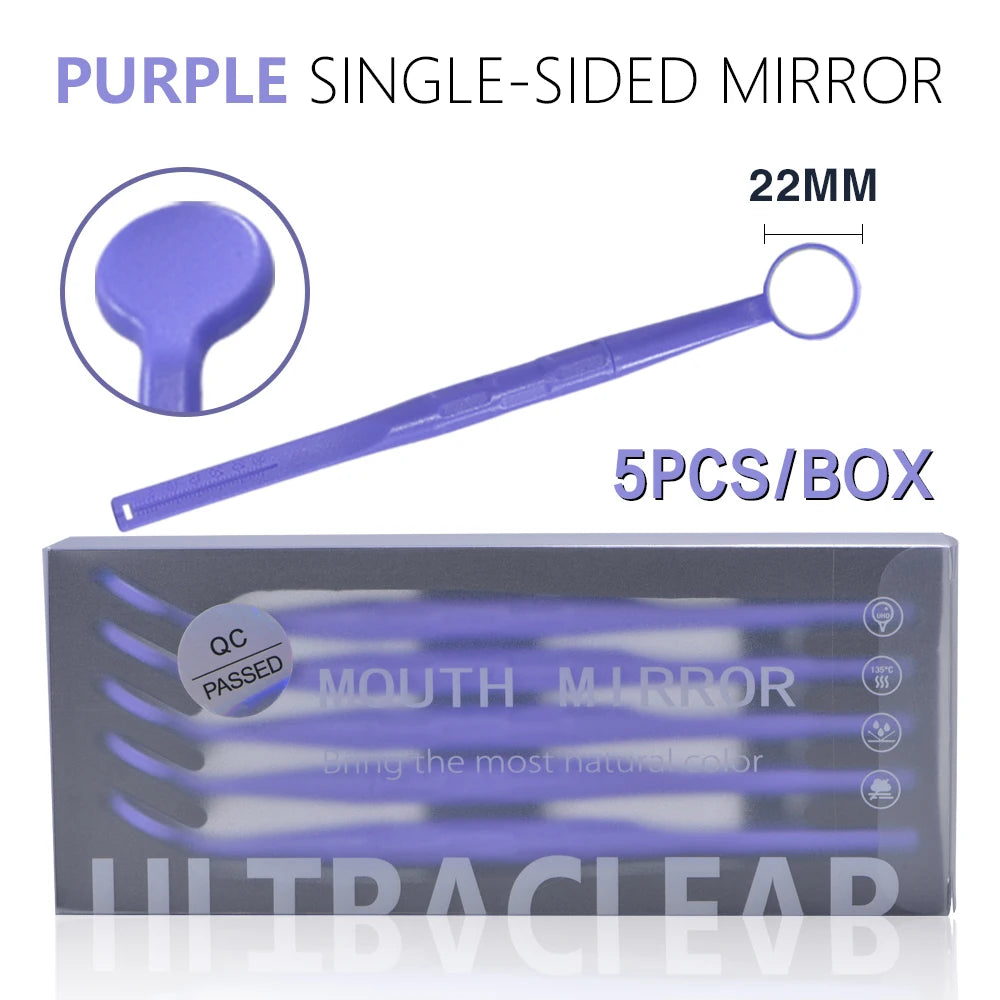 5 PCS Dental Mirror Anti-fog High Definition Oral Mirror for Teeth Examination Single Sided and Double Sided Mirror 18 22 24mm