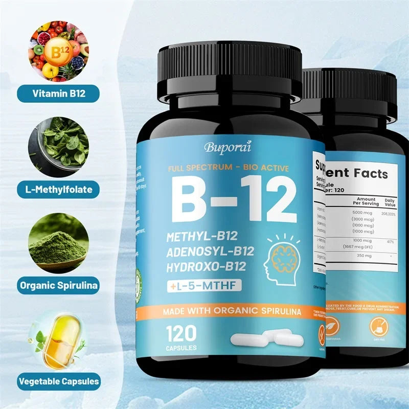 Vitamin B12 - Supports Energy Metabolism, Nervous System, Cell Health, Heart, Immunity and Red Blood Cell Formation