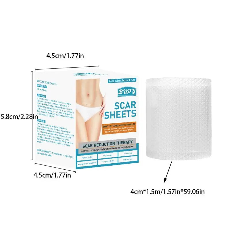 1.5M/1Roll White Silicone Scar Removal Tape For Surgical Scars Medical Grade Scar Sheet Painless Scar Repair Tape Effective