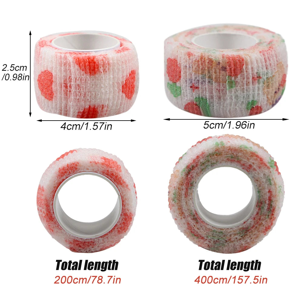 5Pcs/Set 2.5cm Wide Self Adhesive Colorful Elastic Bandage Wrap Stretch Self-Adherent Tape for First Aid,Sports,Wrist,Ankle,Knee