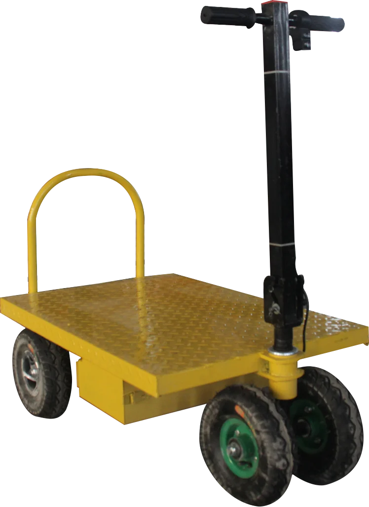 Four Wheel Folding Electric Flatbed Truck Trolley Warehouse Mini Electric Four Wheel Dumper