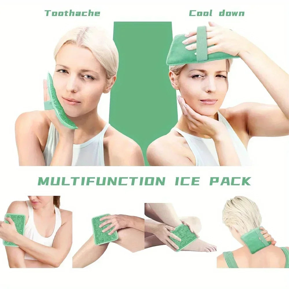 Heat & Cold Therapy Gel Ice Pack for Injuries Reusable for Pain Swelling Injuries of Knee Back Ankle Foot Elbow Wisdom Tooth