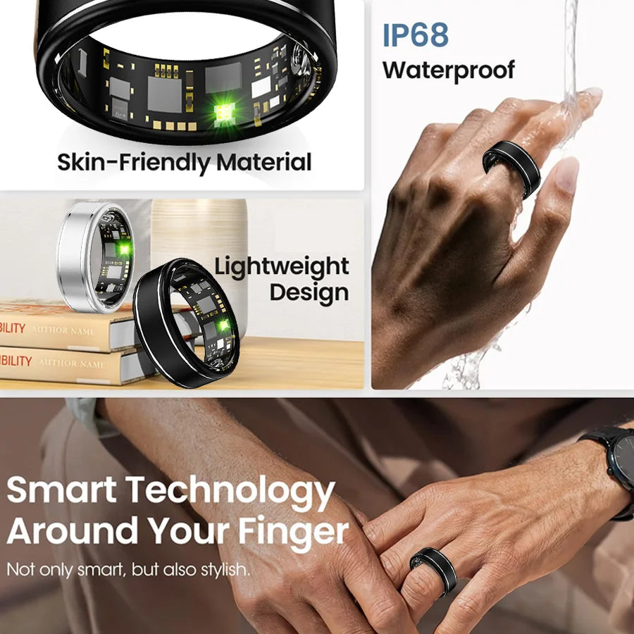 Viira Smart Health Ring for Women Men Fitness Tracker with Heart Rate Blood Oxygen Monitor Sleep & Step Tracker IP68 Waterproof