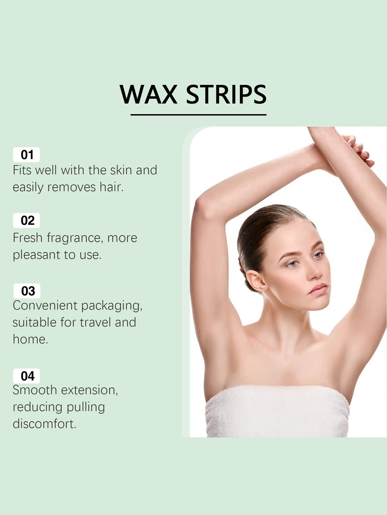 1 Box Contains 20 Facial and Body Wax Strips* 5 Cleansing Wipes for Painless Hair Removal