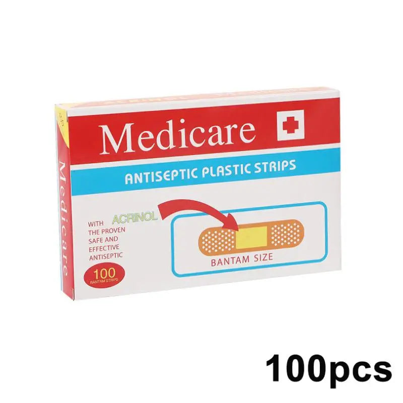 100/200Pcs Waterproof Band-Aids Adhesive Bandages First Aid Medical Supplies Anti-Bacteria Breathable Wound Plaster