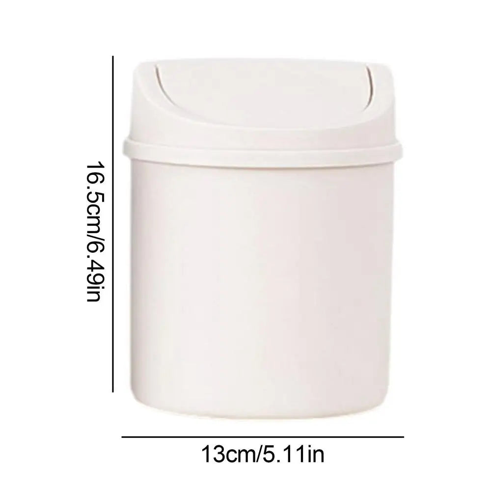 universal Waste Bin with Lid Desktop Office Organizer Storage Home Garbage Basket Container Table Trash Bin Small Trash Can