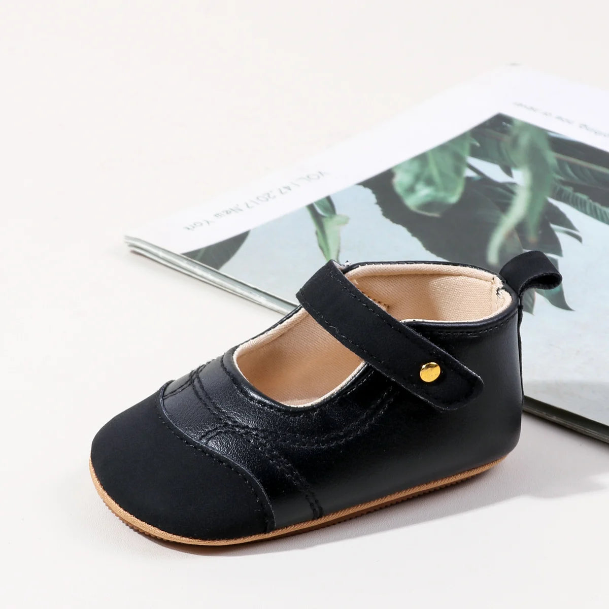 2025 Spring and Autumn High-quality Baby Girl's First Walkers With Color-block Design And Non-slip TPR Soles For 0-18M BHX5186