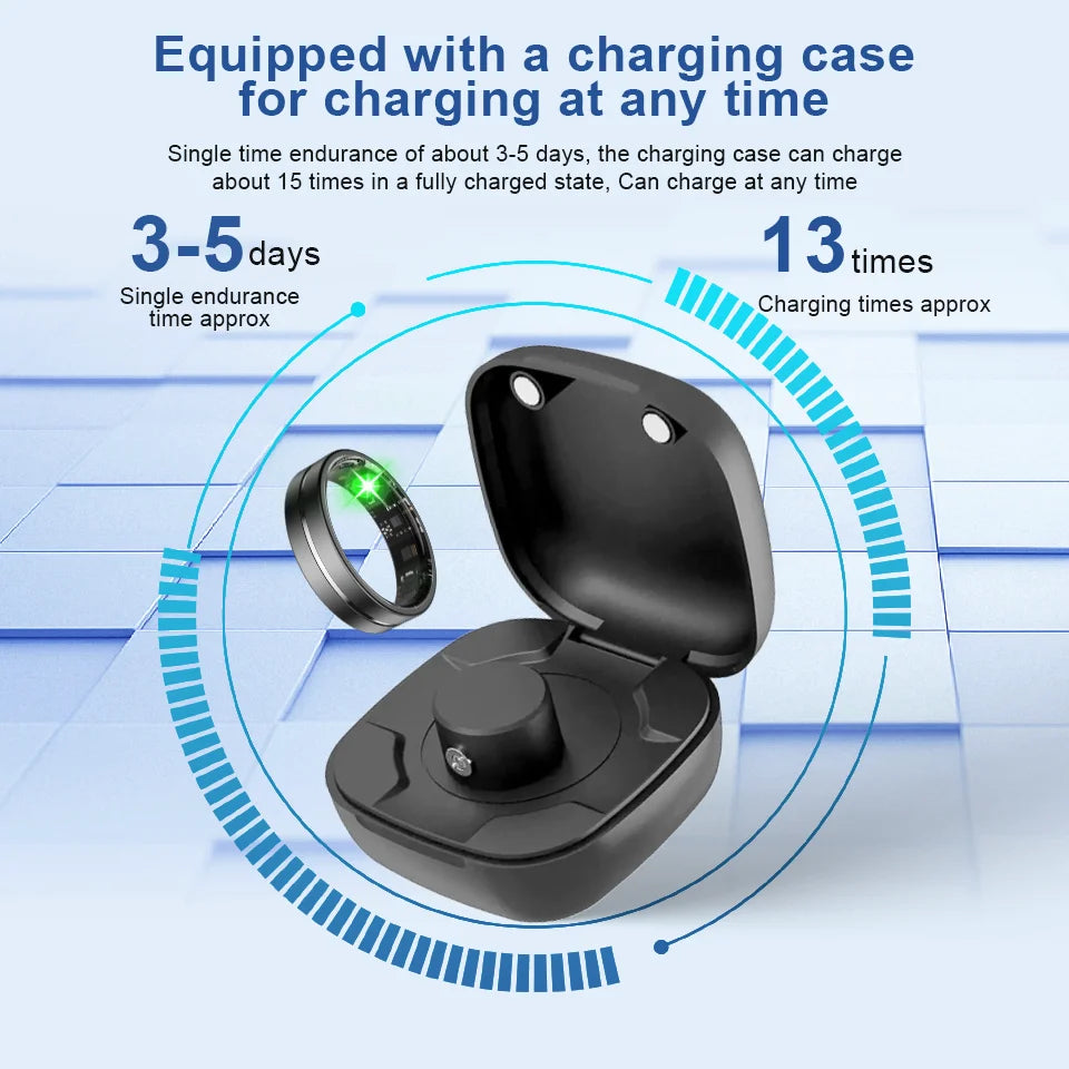 Intelligent Health Tracker Stylish Design Multi-Functional Fitness Ring Monitoring IP68 Waterproof Rings for Sleep Gaming Sports