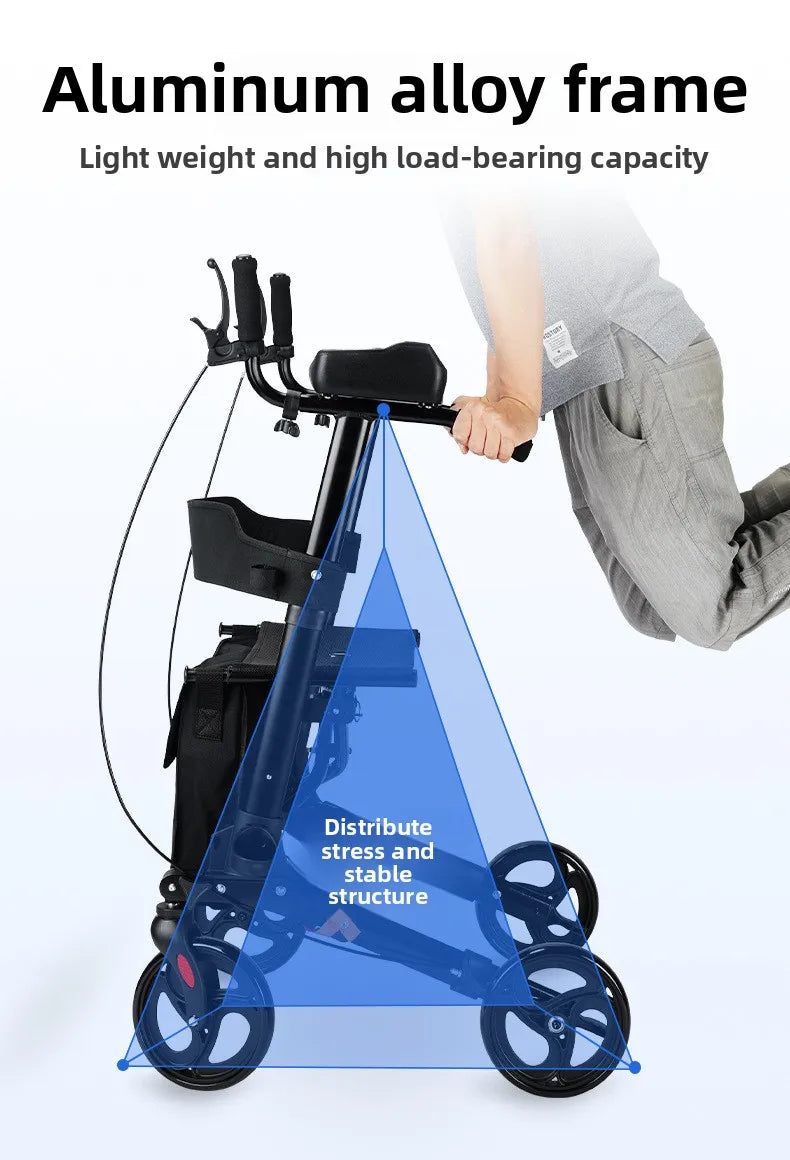 Walker Aid For The Elderly Rehabilitation Walking Anti-Fall Adjustable Folding Walking Rollator Carts With Arm Support Walker