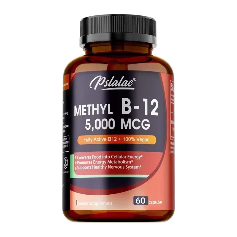 Vitamin B12 5000 Mcg - Supports Heart Health, Nervous System, Promotes Metabolism, Increases Energy Levels, Relieves Fatigue