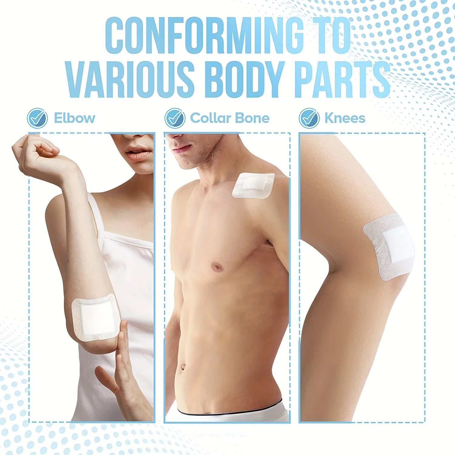 50pcs Large Size Hypoallergenic Non-woven Medical Adhesive Wound Dressing Band Aid Bandage Large Wound First Aid 6*7cm