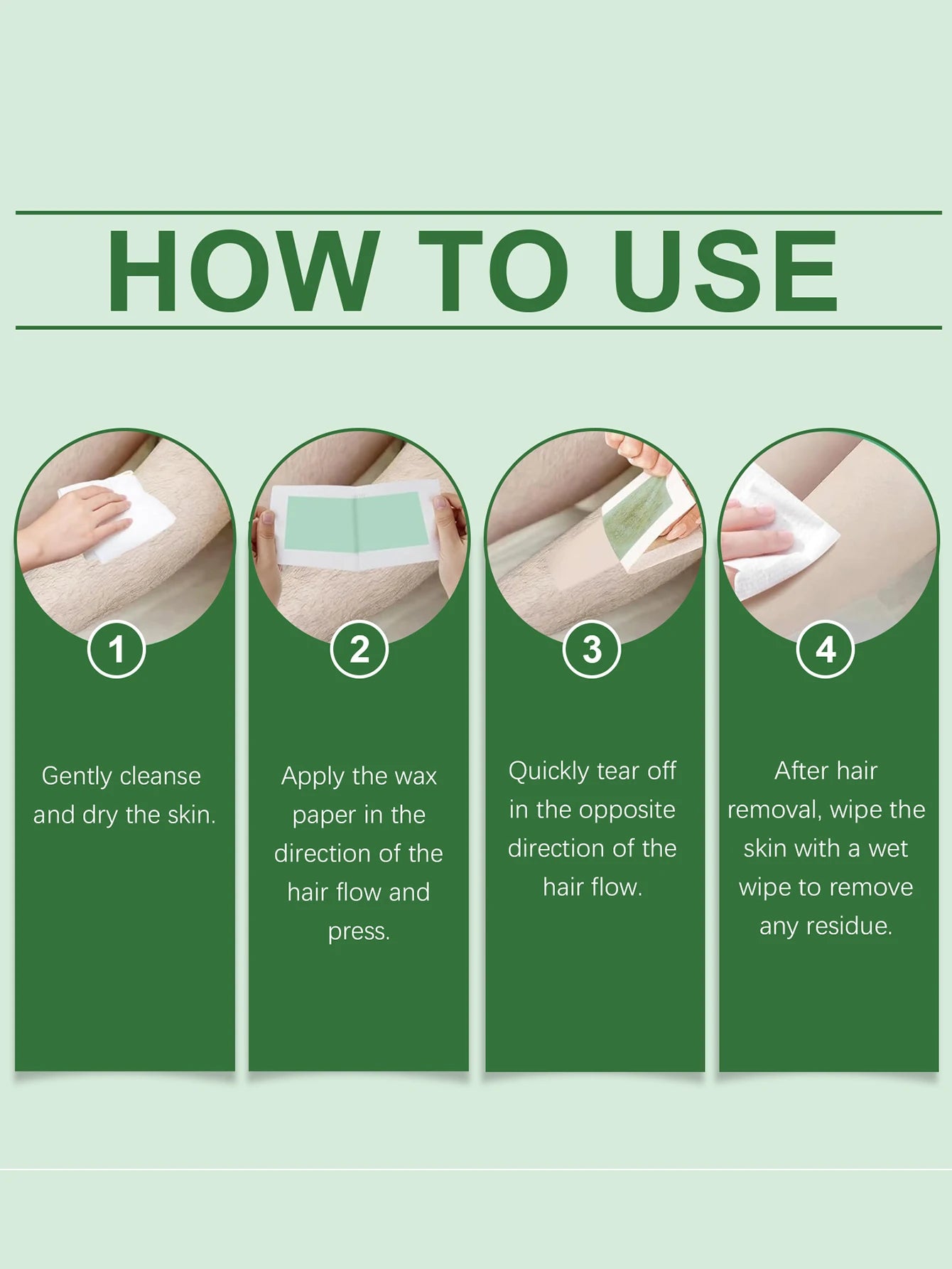 1 Box Contains 20 Facial and Body Wax Strips* 5 Cleansing Wipes for Painless Hair Removal