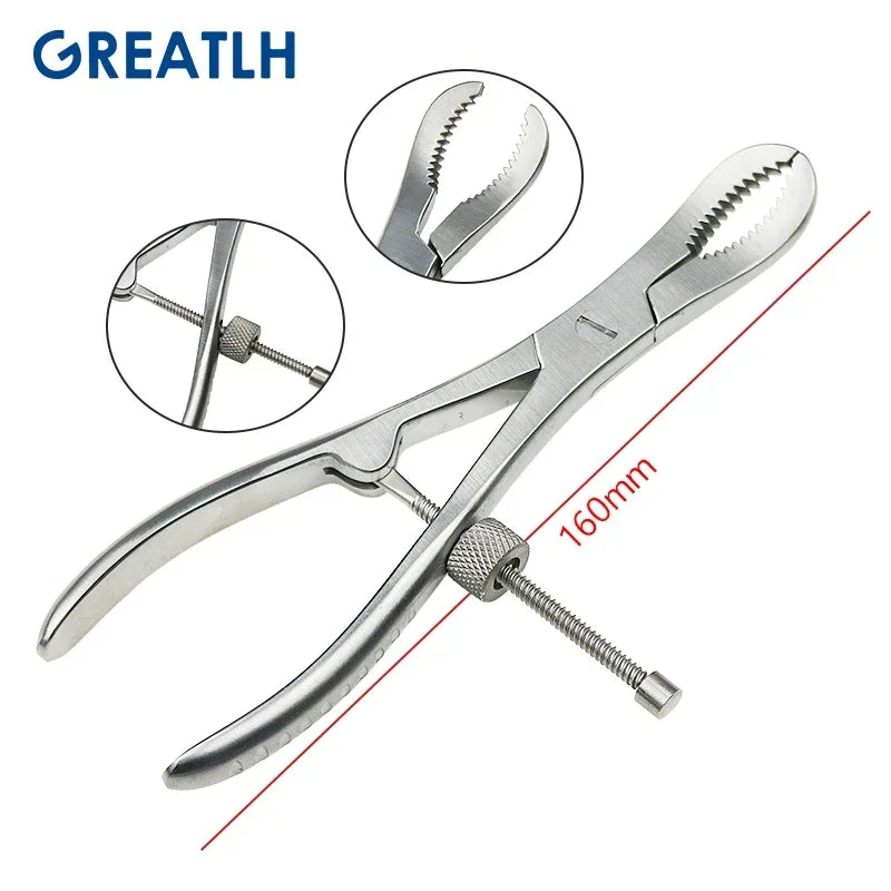 Stainless Steel Orthopedics Toothed Phalanges Reduction Forceps Bone Holding Forceps Veterinary Orthopedics Instruments 1pcs pet
