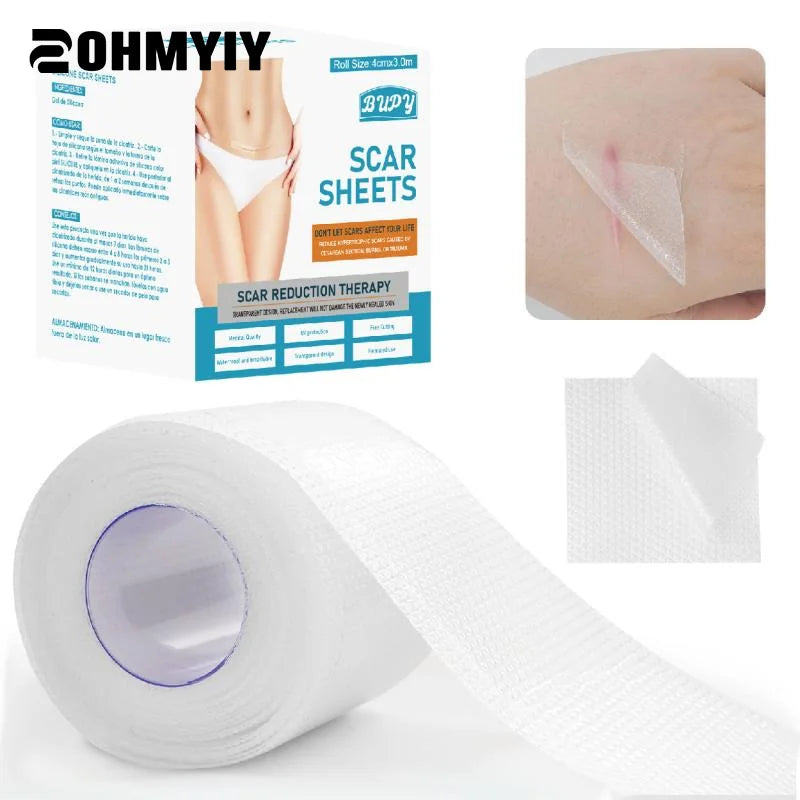 1.5M/1Roll White Silicone Scar Removal Tape For Surgical Scars Medical Grade Scar Sheet Painless Scar Repair Tape Effective
