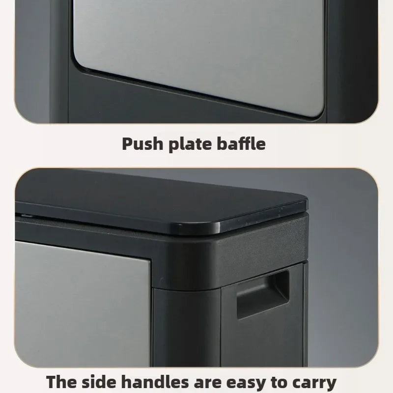 Food Plastic Waste Bins Anti Odor Recycling Large Trash Bin Rectangular Tissue Trash Can Storage Kitchen Wastebasket Toilet