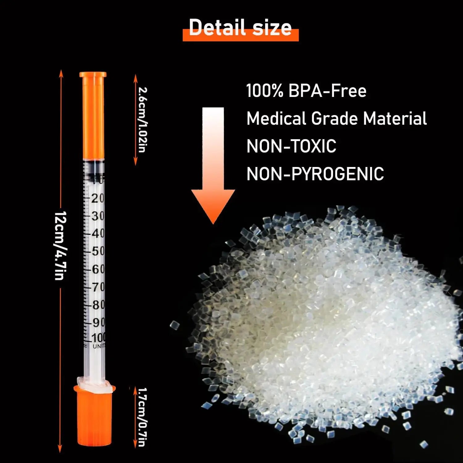 30pcs/set 1ml Disposable Syringes with 29Ga 13mm Stainless Needle with Cap Lab Measuring Tool Individually Sealed Packaging