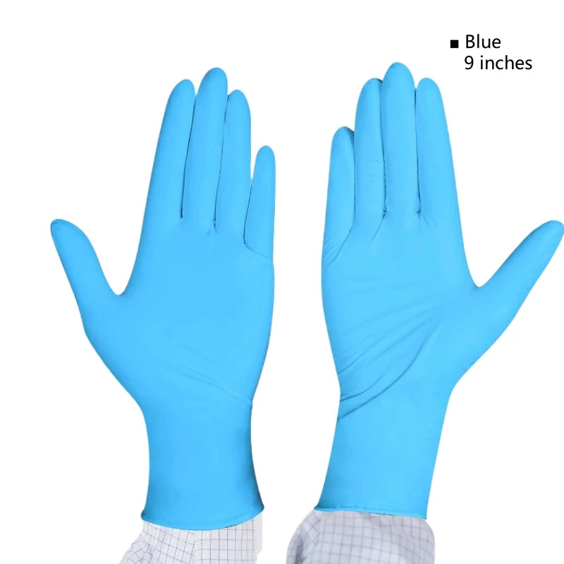 Genuine pitted surface non-powder non-slip disposable nitrile gloves Dust-free room, Laboratory 9-inch/12-inch blue gloves