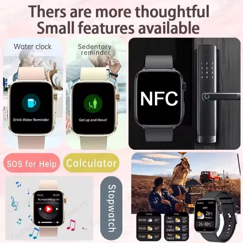 2025 Fashion New For Xiaomi AI Diagnosis NFC Smart Watch Men Women Blood Pressure Heart Rate IP68 Waterproof Health Track watch