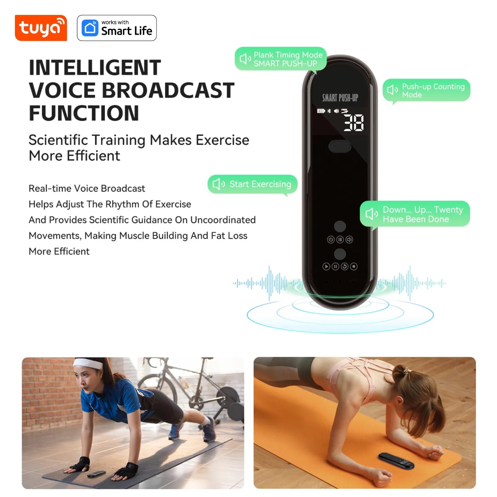 AI Fitness Board Pro with Smart Counter | Intelligent Push Up Trainer with LCD Display | Home Workout Equipment