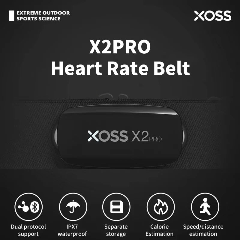 XOSS X2 Pro Wireless Health Fitness Smart Bicycle IPX7 Waterproof Sensor Chest Strap Heart Rate Sensor Monitor Bluetooth ANT