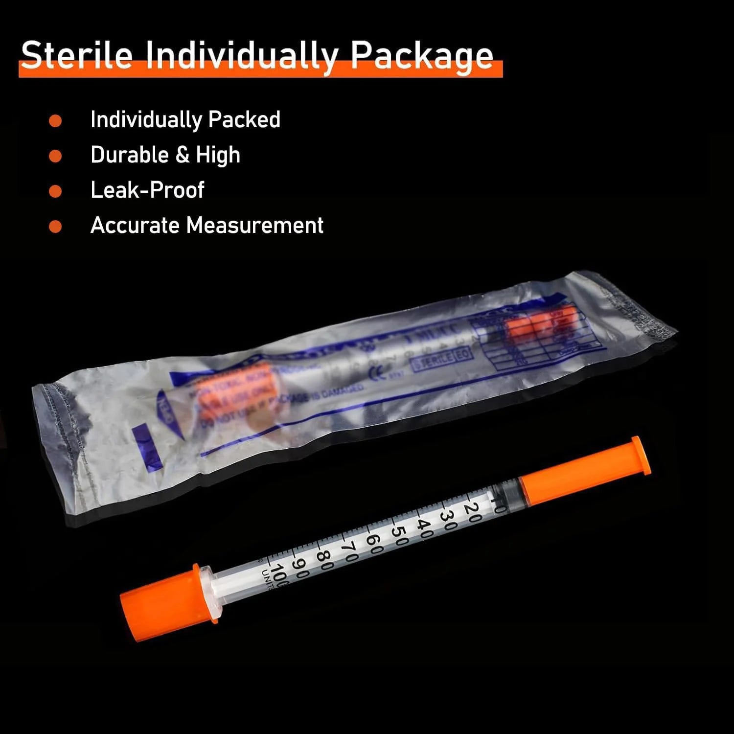 30pcs/set 1ml Disposable Syringes with 29Ga 13mm Stainless Needle with Cap Lab Measuring Tool Individually Sealed Packaging