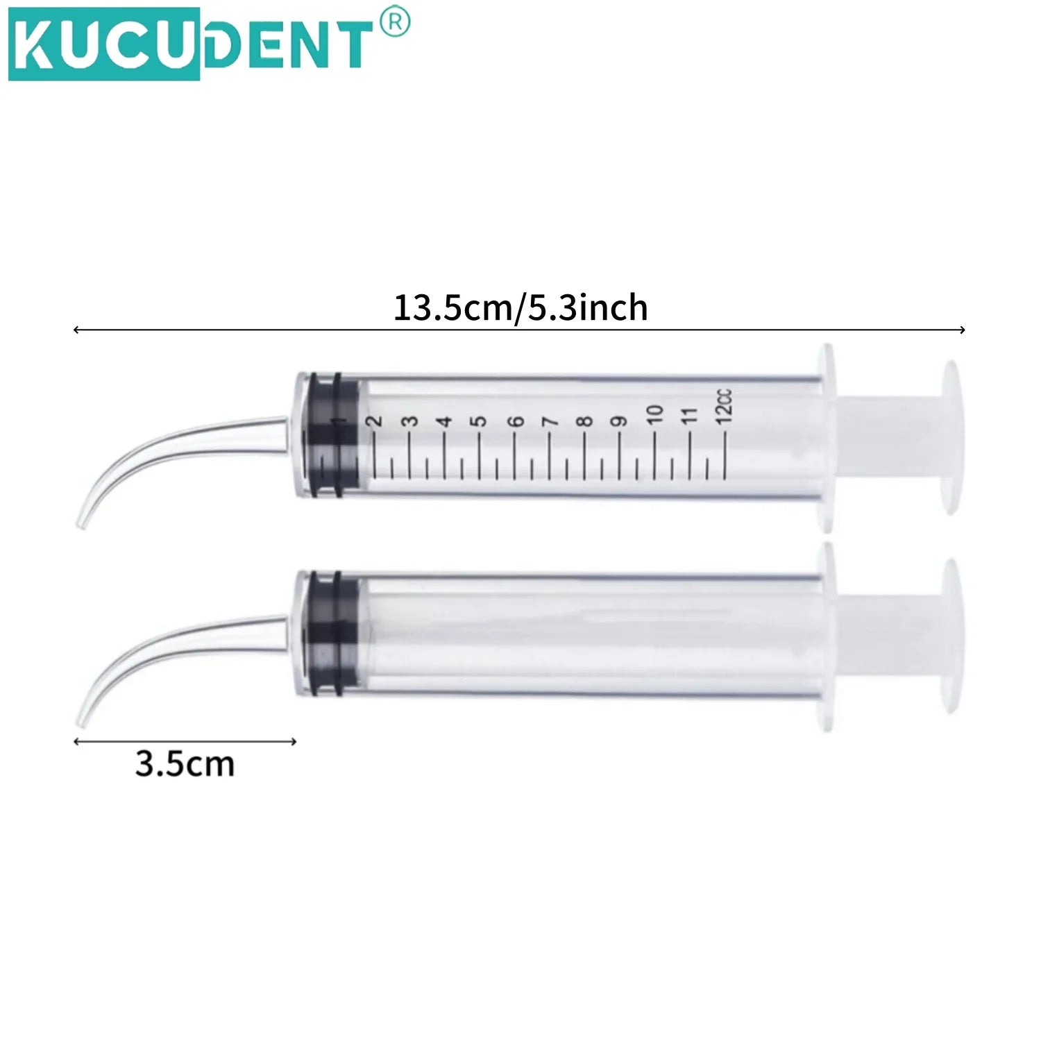 5pcs Dental Irrigation Syringe With Curved Tip 12ml Tip Diameter 1.9mm Disposable Impression Syringes for Dentist Use Oral Care