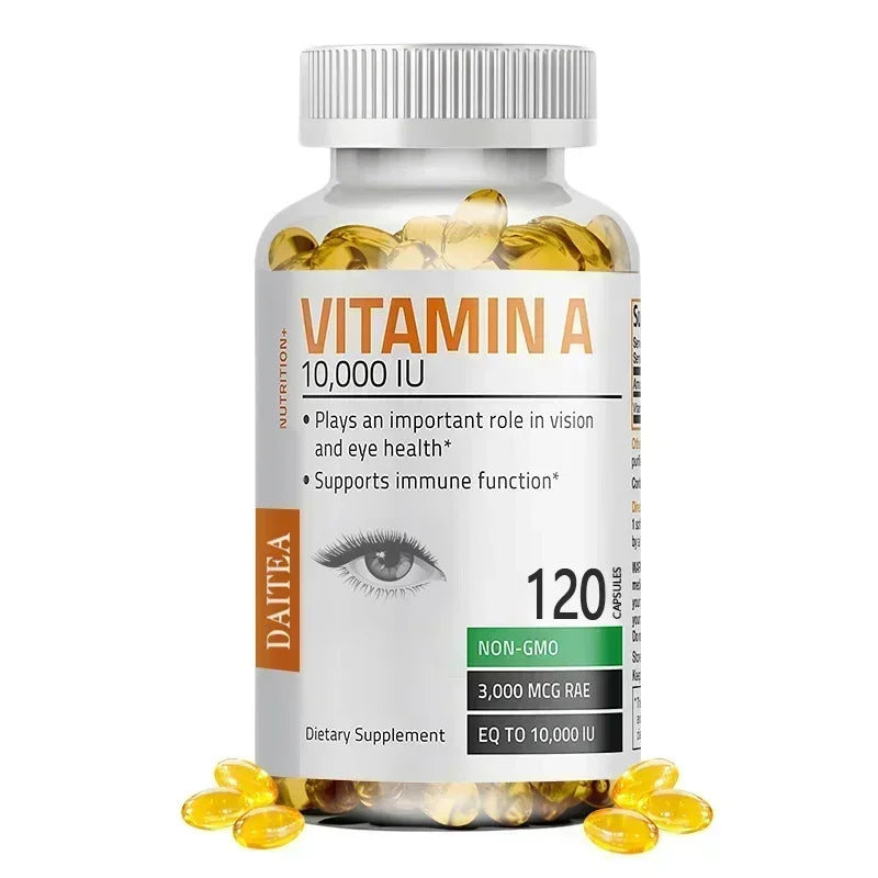 Vitamin A Capsules - Maintain Vision and Eye Health, Boost Skin and Immune System Function, Brighten Eyes, and Enhance Clarity