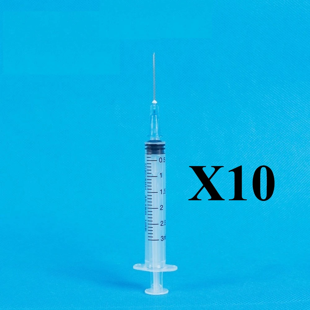 10pcs Syringes, 1/2.5/3ML, Disposable Veterinary Syringe Feeder,Plastic Syringes for Experimental Use, Individually Wrapped