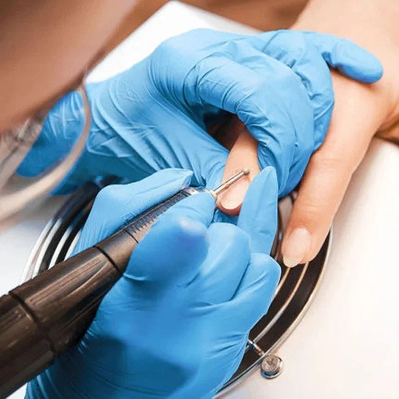 Disposable Blue Nitrile Rubber Gloves, 100pcs, Waterproof, Durable, Protective for Housework, Dishwashing and Kitchen Use