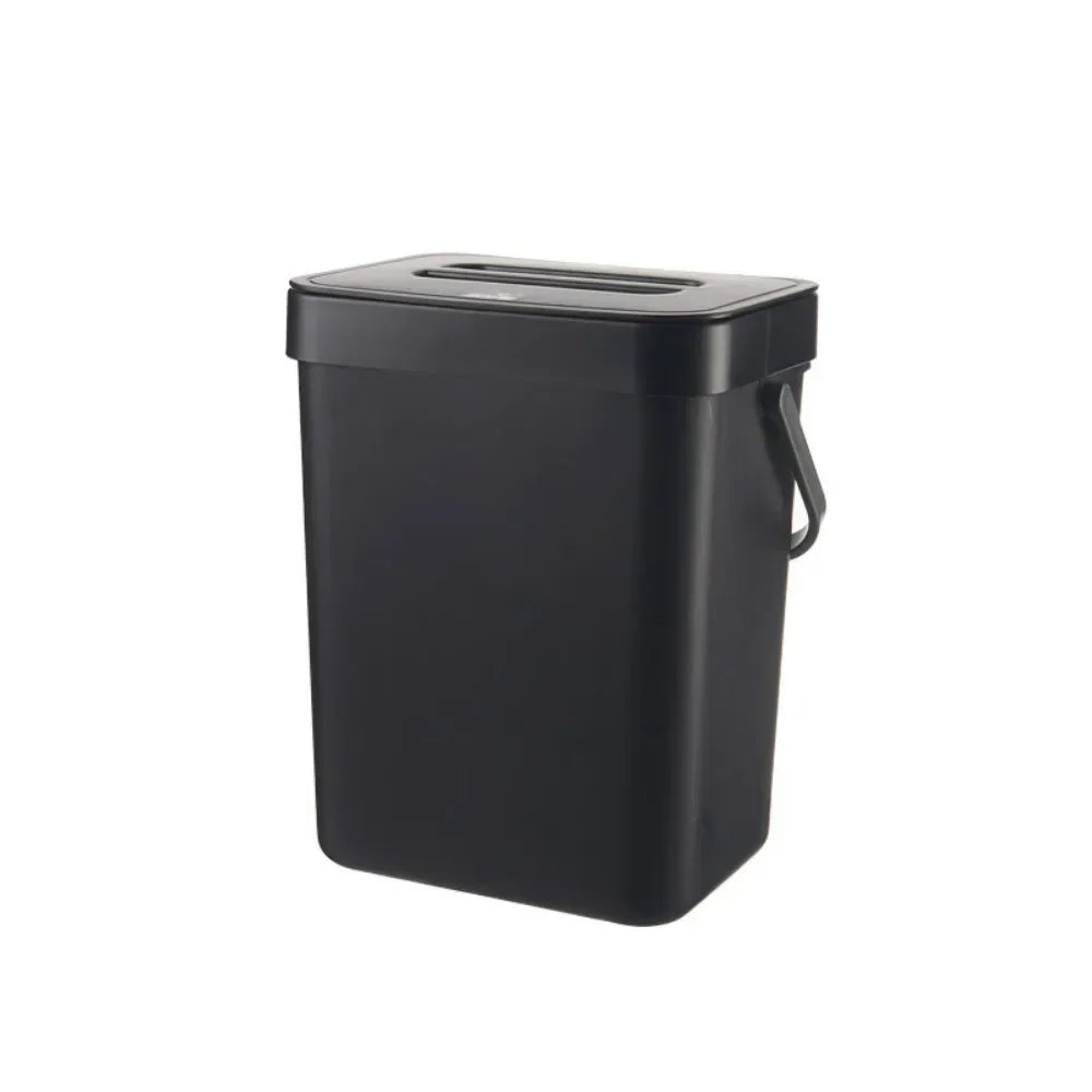Space-Saving Quiet-Close Trash Can - 3/5L, Eco-Friendly Sealed Bin for Kitchen & Office, No Electricity Needed