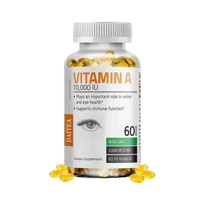Vitamin A Capsules - Maintain Vision and Eye Health, Boost Skin and Immune System Function, Brighten Eyes, and Enhance Clarity
