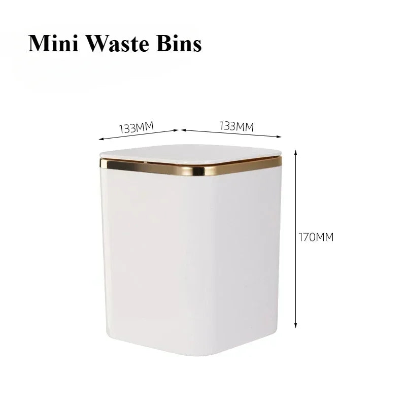 Space-Saving Quiet-Close Trash Can - 3/5L, Eco-Friendly Sealed Bin for Kitchen & Office, No Electricity Needed