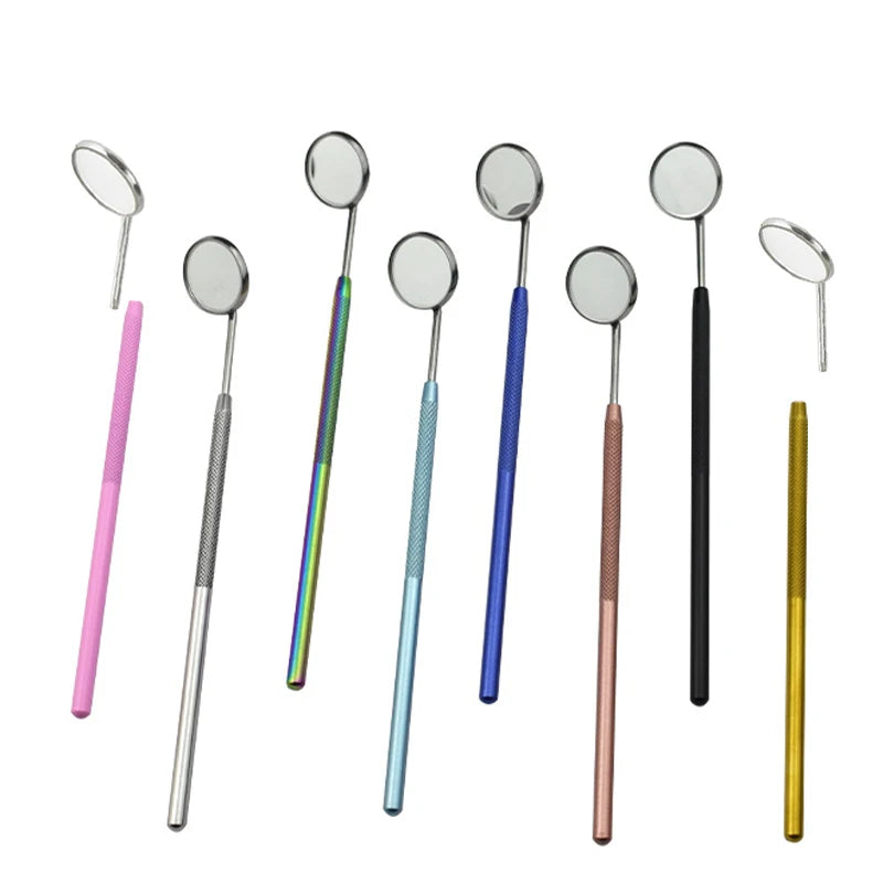 Dental Mouth Mirror Reflector Odontoscope Multifunction Checking Oral  Detachable Stainless Steel Handle 8 Colors