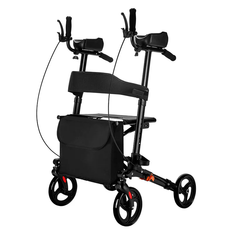 Walker Aid For The Elderly Rehabilitation Walking Anti-Fall Adjustable Folding Walking Rollator Carts With Arm Support Walker