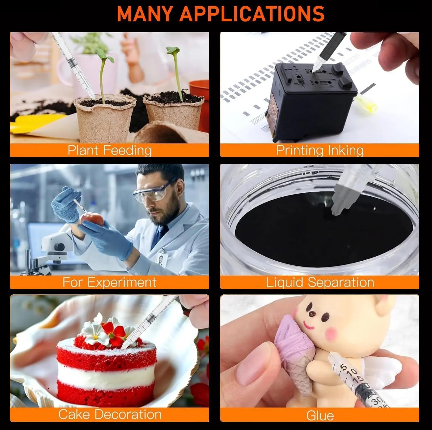 30pcs/set 1ml Disposable Syringes with 29Ga 13mm Stainless Needle with Cap Lab Measuring Tool Individually Sealed Packaging