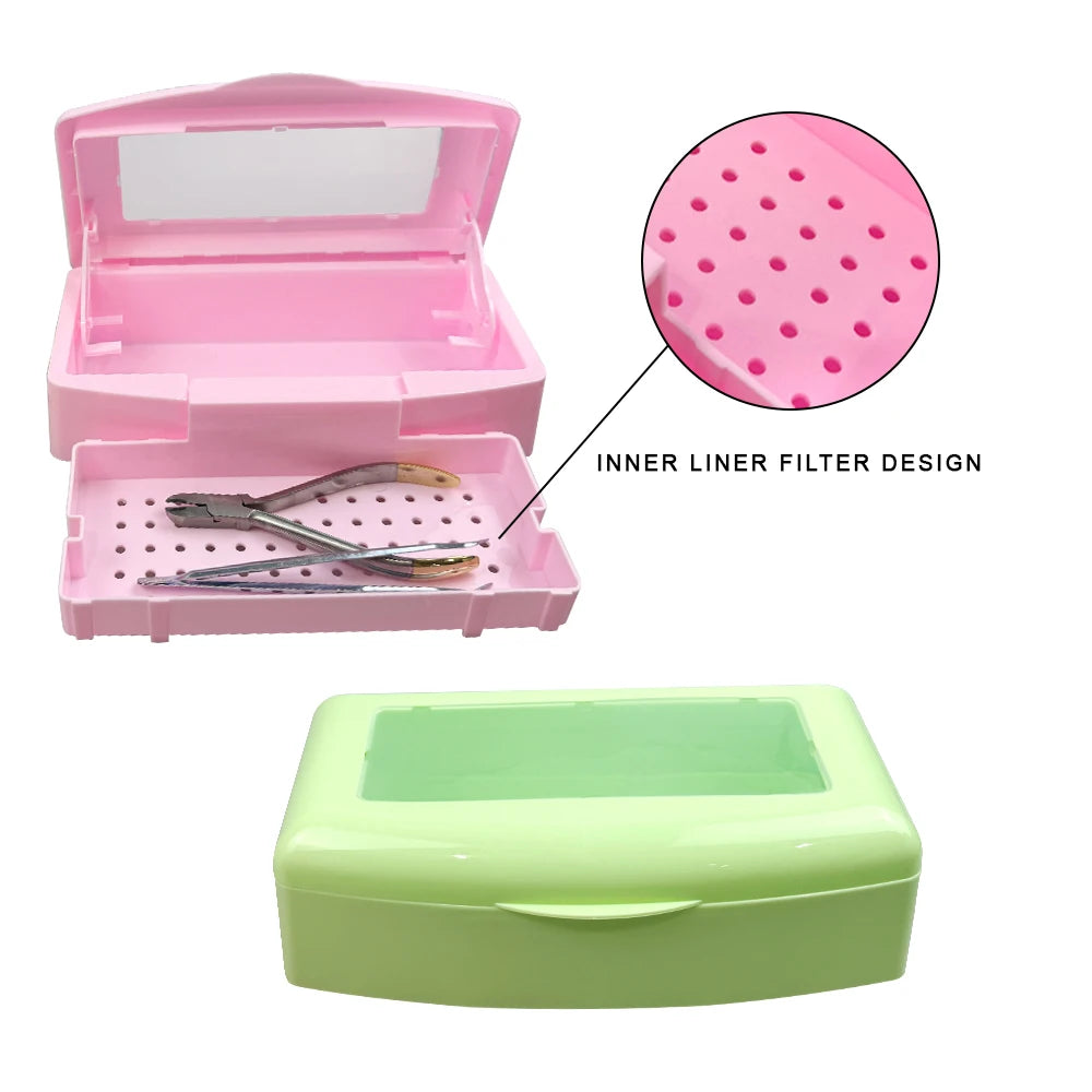 Dental Instrument Sterilizer Disinfection Box Manicure Nail Tools Tweezers Sterilizing Tray Surgical Pliers Cleaner Equipment